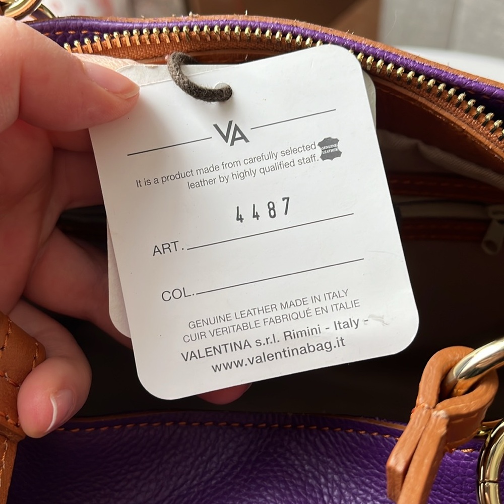 Valantina Purple Leather Purse NWT - Picture 8 of 8